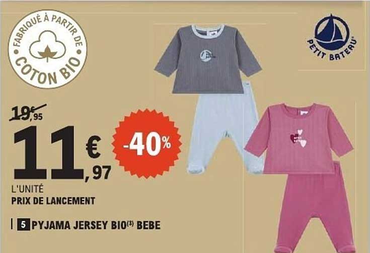 5 PYJAMA JERSEY BIO(3) BEBE