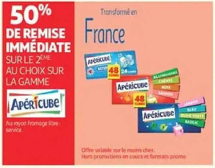 50% DE REMISE IMMÉDIATE SUR LE 2ÈME AU CHOIX SUR LA GAMME Apéricube