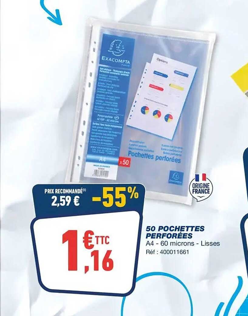 50 POCHETTES PERFORÉES