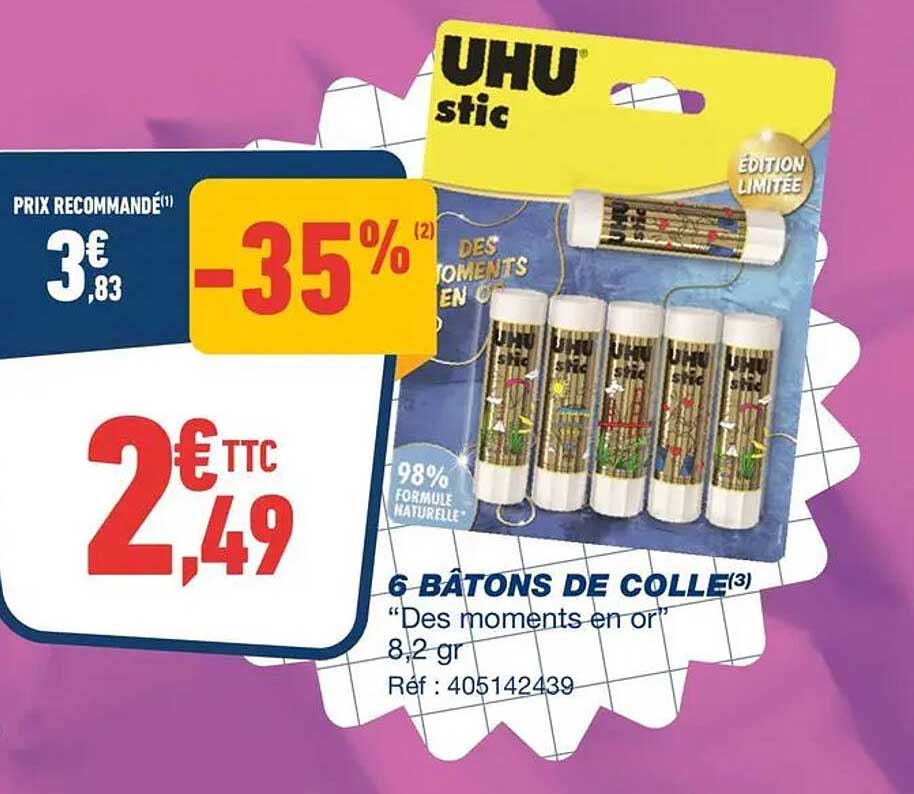 6 BÂTONS DE COLLE “Des moments en or” 8,2 gr