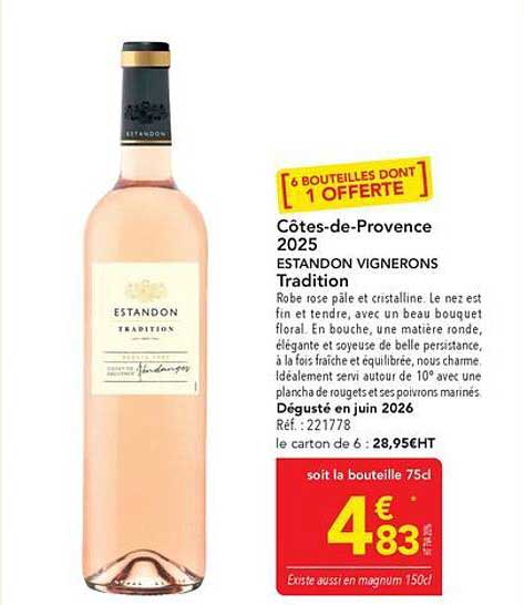 6 BOUTEILLES DONT 1 OFFERTE