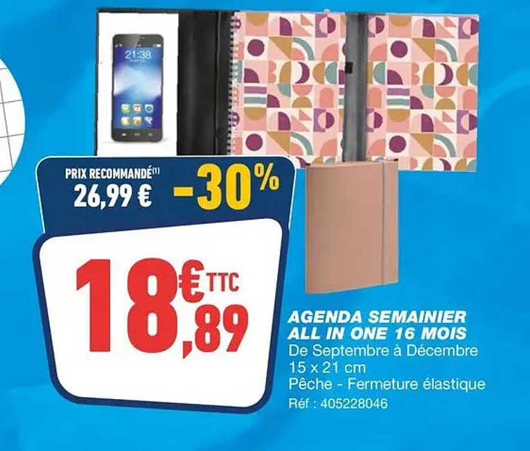 AGENDA SEMAINIER ALL IN ONE 16 MOIS
