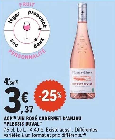 AOP VIN ROSÉ CABERNET D'ANJOU “PLESSIS DUVAL”