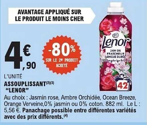 AVANTAGE APPLIQUÉ SUR LE PRODUIT LE MOINS CHER