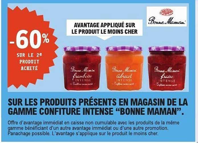 AVANTAGE APPLIQUÉ SUR LE PRODUIT LE MOINS CHER