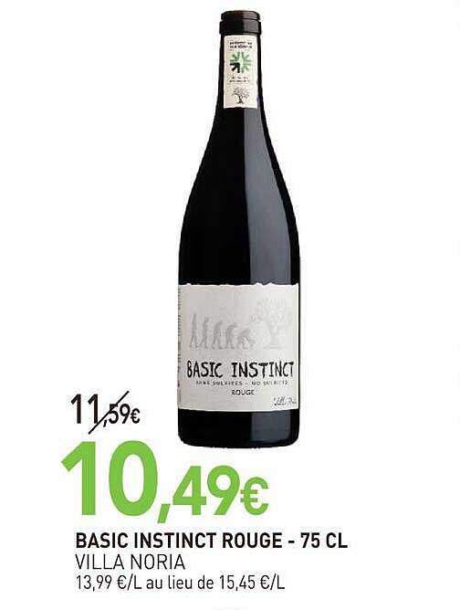 BASIC INSTINCT ROUGE - 75 CL VILLA NORIA