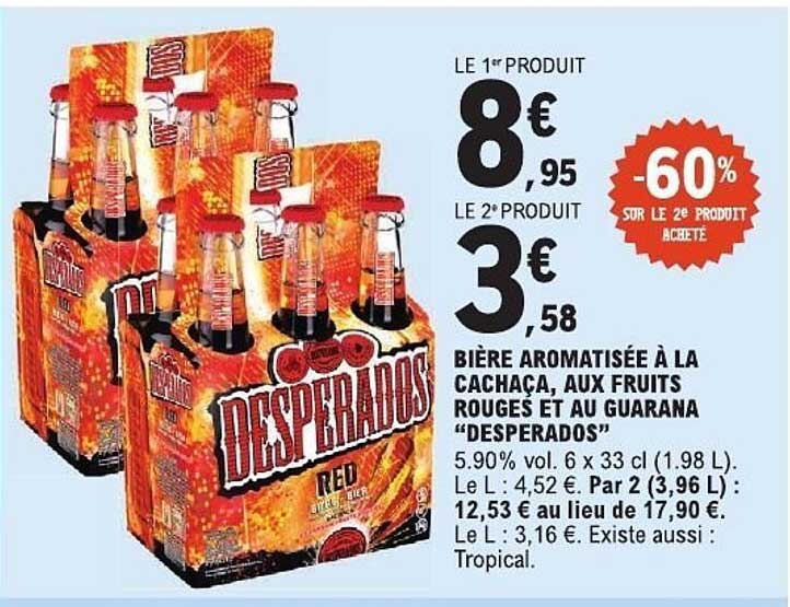 BIÈRE AROMATISÉE À LA CACHAÇA, AUX FRUITS ROUGES ET AU GUARANA “DESPERADOS”