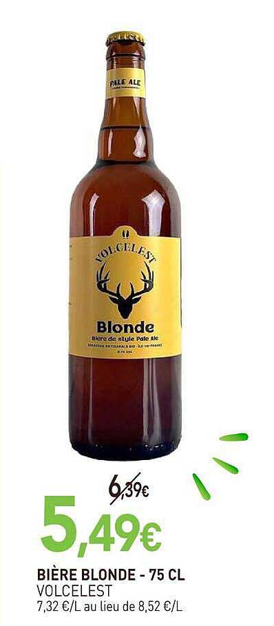 BIÈRE BLONDE - 75 CL VOLCELEST