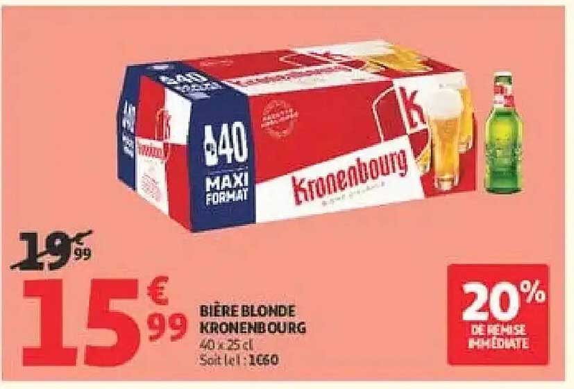 BIÈRE BLONDE KRONENBOURG 40 x 25 cl