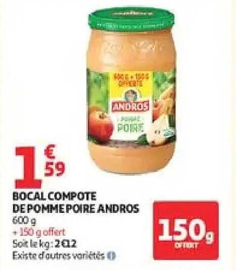 BOCAL COMPOTE DE POMME POIRE ANDROS