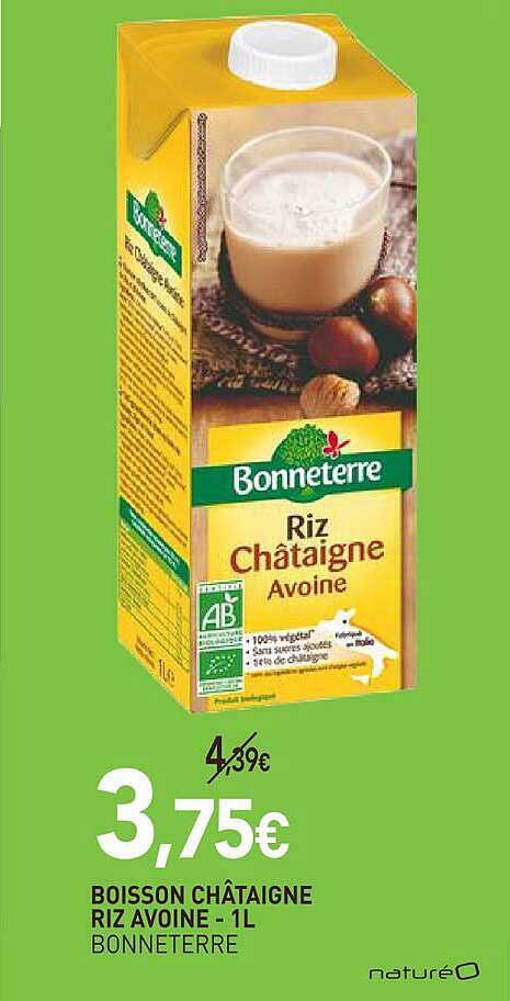 BOISSON CHÂTAIGNE RIZ AVOINE - 1L BONNETERRE