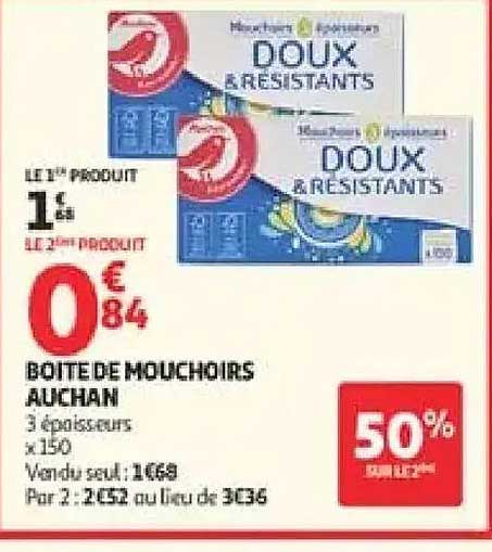 BOITE DE MOUCHOIRS AUCHAN