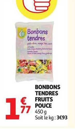 BONBONS TENDRES FRUITS POUCE 450 g