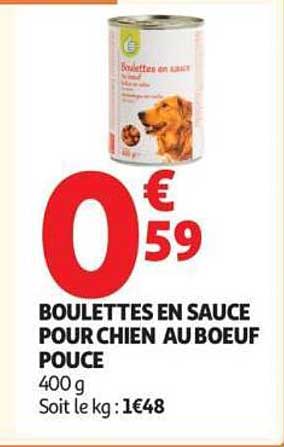 BOULETTES EN SAUCE POUR CHIEN AU BOEUF POUCE