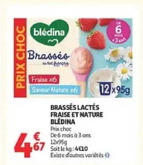 BRASSÉS LACTÉS FRAISE ET NATURE BLÉDINA