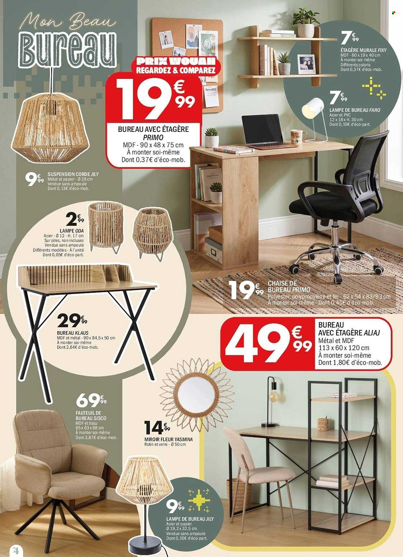 BUREAU AVEC ÉTAGÈRE PRIMO