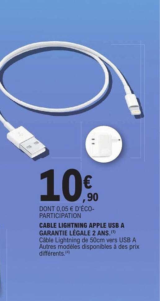 CABLE LIGHTNING APPLE USB A