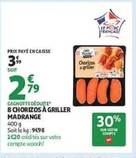 CACHOTTE DE COURTE 8 CHORIZOS A GRILLER MADRANGE