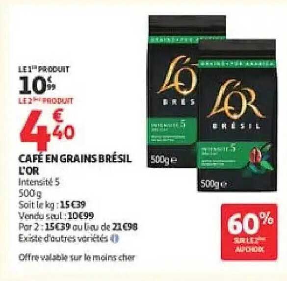 CAFÉ EN GRAINS BRÉSIL L'OR