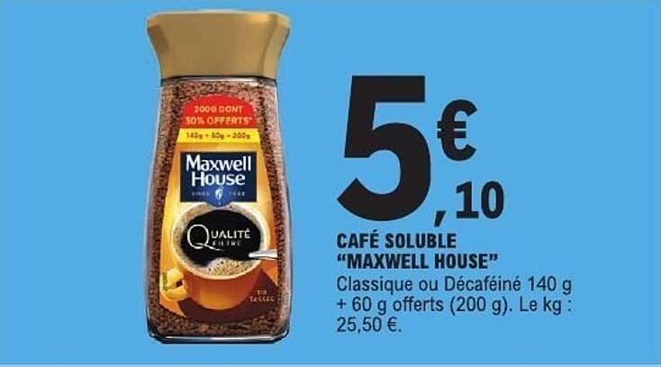 CAFÉ SOLUBLE “MAXWELL HOUSE”