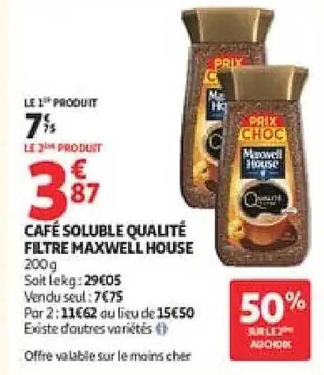 CAFÉ SOLUBLE QUALITÉ FILTRE MAXWELL HOUSE 200g