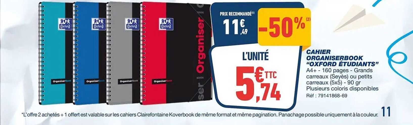 Cahier Organiserbook “Oxford Étudiants”