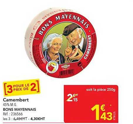 Camembert 45% M.G. BONS MAYENNAIS