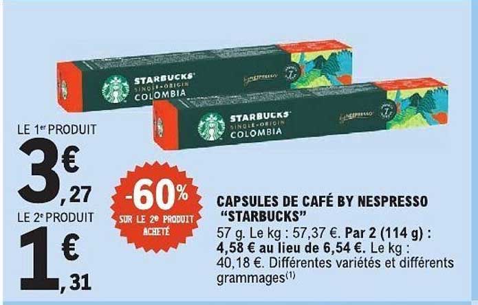 CAPSULES DE CAFÉ BY NESPRESSO "STARBUCKS"
