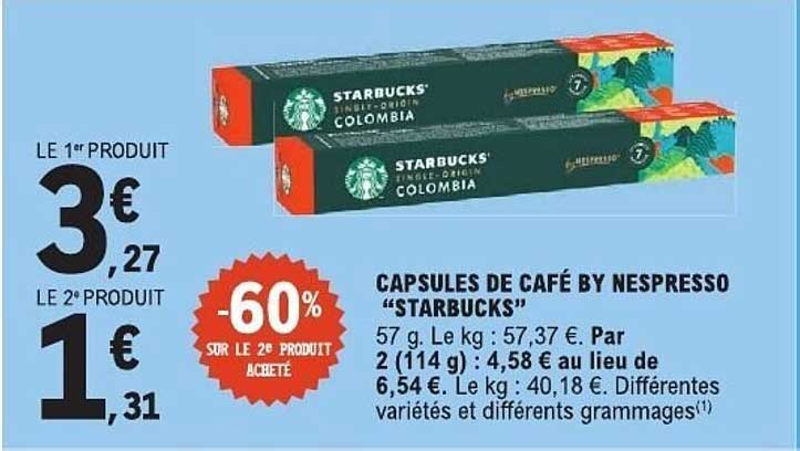 CAPSULES DE CAFÉ BY NESPRESSO “STARBUCKS”