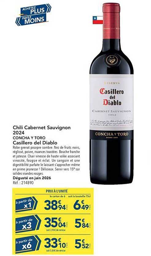 Chili Cabernet Sauvignon 2024 CONCHA Y TORO Casillero del Diablo