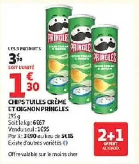 CHIPS TUILES CRÈME ET OIGNON PRINGLES