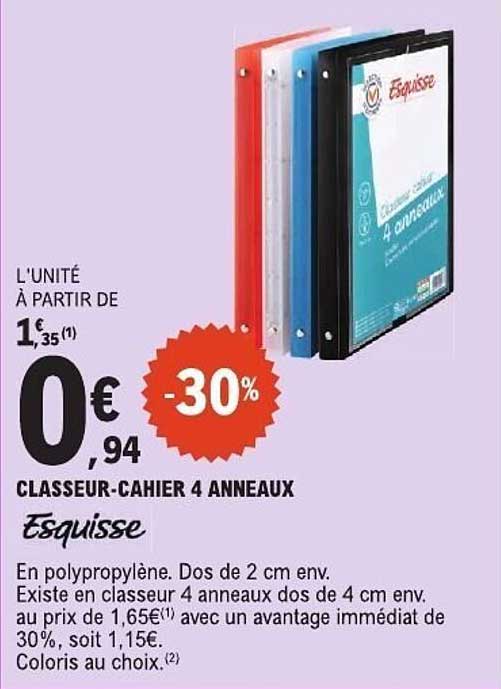 CLASSEUR-CAHIER 4 ANNEAUX Esquisse