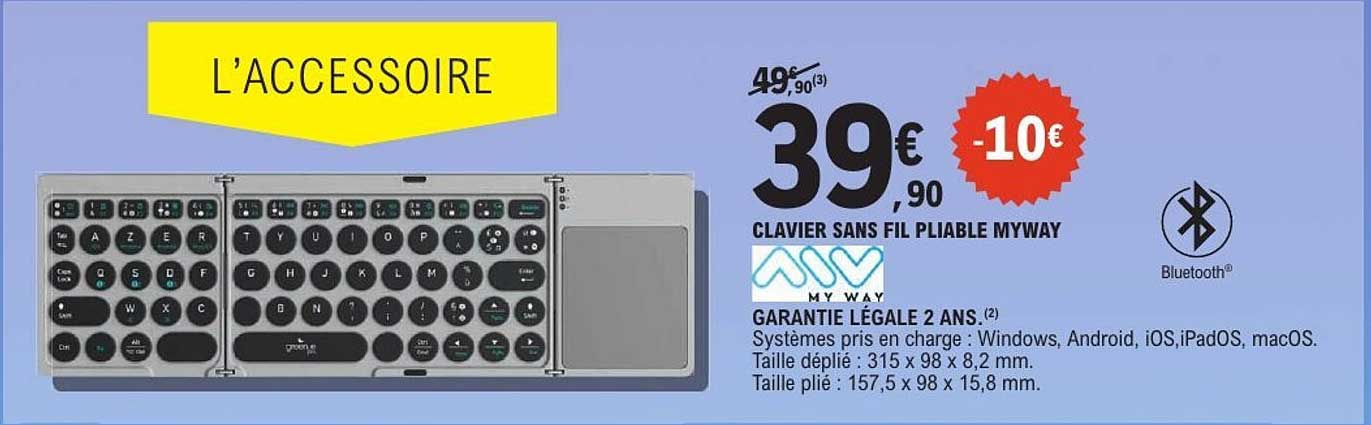 CLAVIER SANS FIL PLIABLE MYWAY