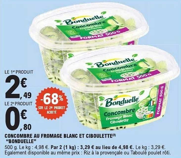 CONCOMBRE AU FROMAGE BLANC ET CIBOULETTE “BONDUELLE”