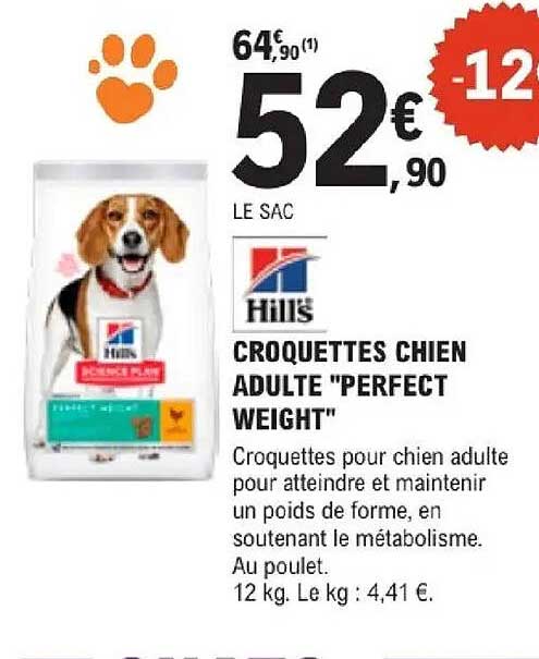 CROQUETTES CHIEN ADULTE "PERFECT WEIGHT"