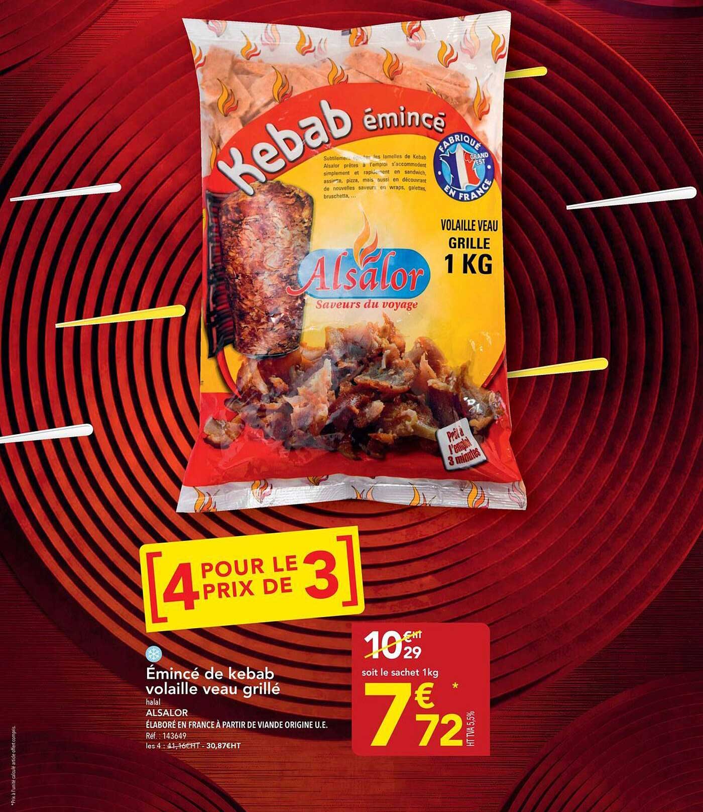 Émincé de kebab volaille veau grillé