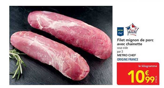 Filet mignon de porc avec chainette