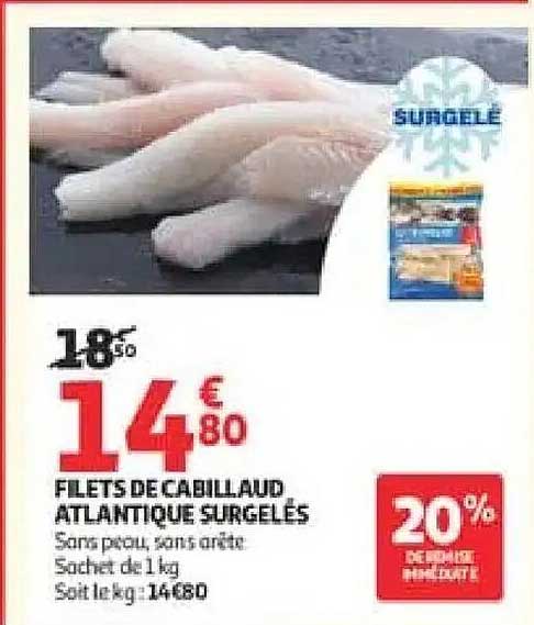 FILETS DE CABILLAUD ATLANTIQUE SURGELÉS