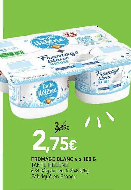 FROMAGE BLANC 4 x 100 G TANTE HELENE