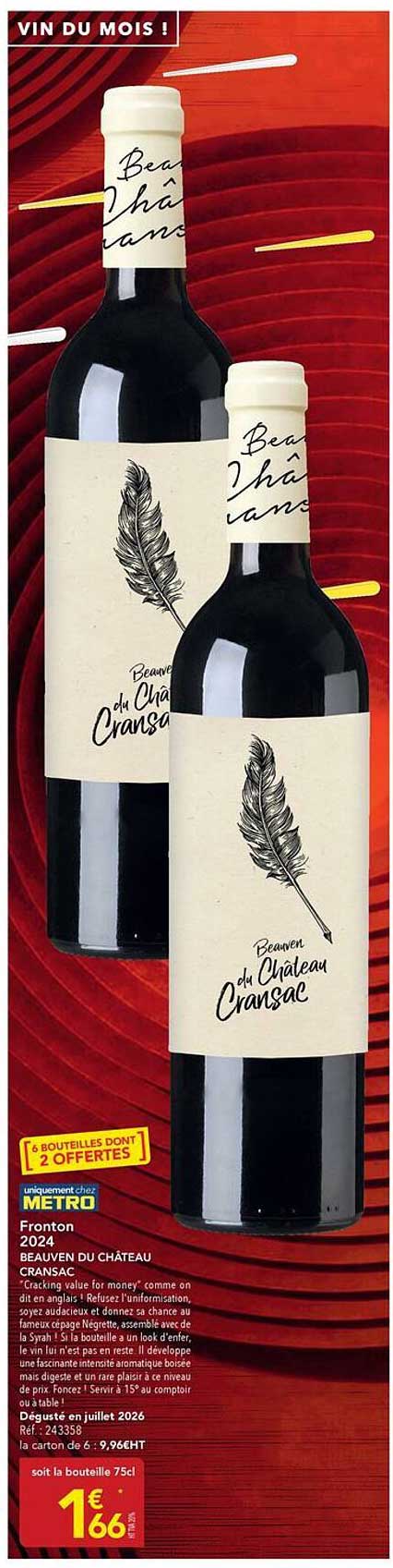 Fronton 2024 BEAUVEN DU CHÂTEAU CRANSAC