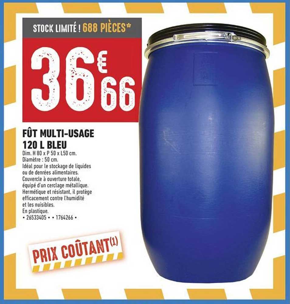 FÛT MULTI-USAGE 120 L BLEU