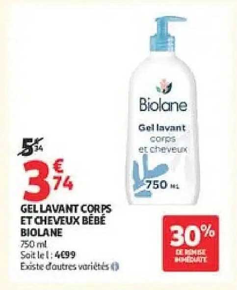 GEL LAVANT CORPS ET CHEVEUX BÉBÉ BIOLANE