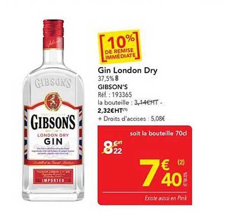 Gin London Dry 37,5% 8 GIBSON’S
