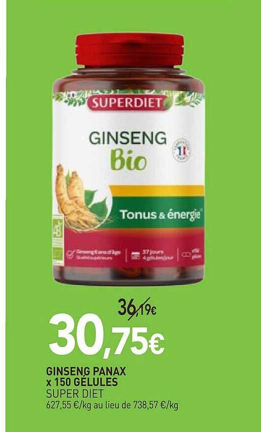 GINSENG PANAX x 150 GÉLULES SUPER DIET