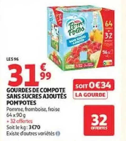 GOURDES DE COMPOTE SANS SUCRES AJOUTÉS POM'POTES