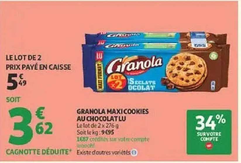 GRANOLA MAXICOOKIES AU CHOCOLAT