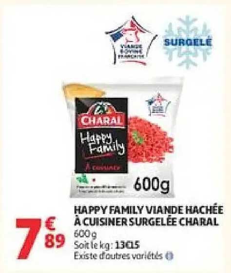 HAPPY FAMILY VIANDE HACHÉE À CUISINER SURGELÉE CHARAL