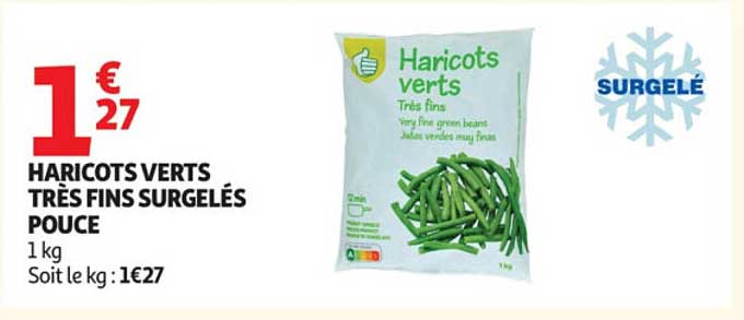 HARICOTS VERTS TRÈS FINS SURGELÉS POUCE