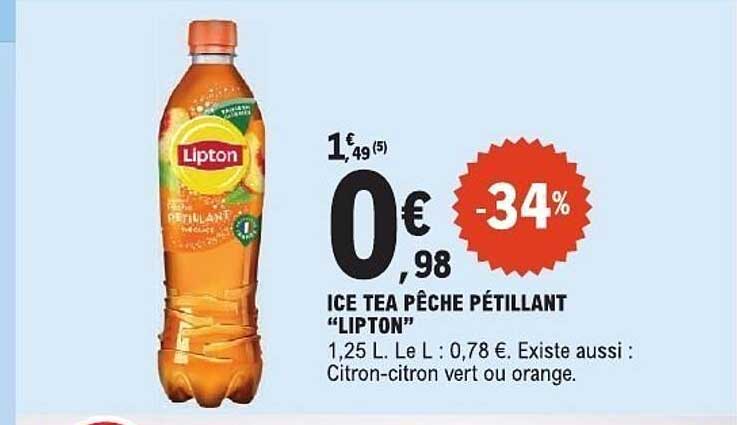 ICE TEA PÊCHE PÉTILLANT “LIPTON”