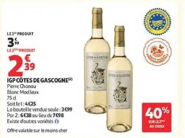 IGP CÔTES DE GASCOGNE Pierre Chanoz Blanc Moelleux 75 cl